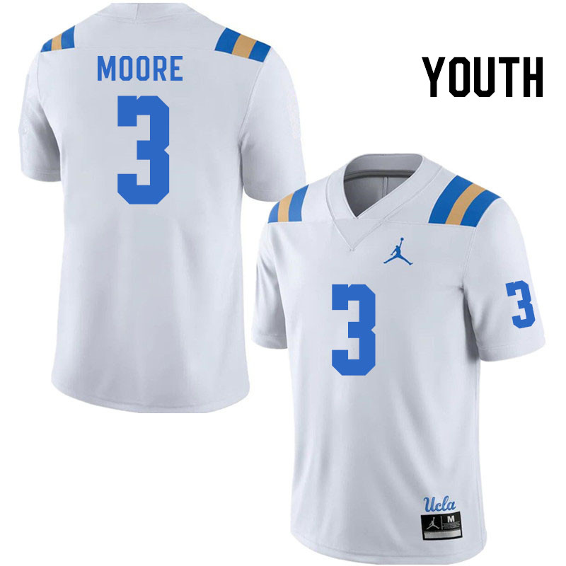 Youth #3 Dante Moore UCLA Bruins College Football Jerseys Stitched Sale-White